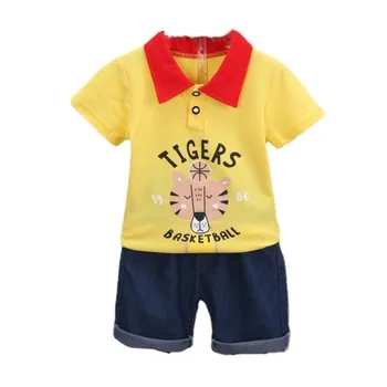 Новый летний костюм для маленьких девочек, повседневная футболка для мальчиков, Шорты, 2 шт./компл., одежда для малышей, Детский костюм, детская спортивная одежда