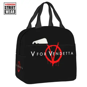 2023 Новый Логотип V For Vendetta, Изолированная Сумка Для Ланча Для Женщин, Сменный Кулер, Термальная Коробка Для Бенто, Пляжный Кемпинг, Путешествия