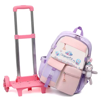 Детские школьные сумки на колесиках Для девочек Mochila, Детские Рюкзаки на колесиках, Тележка для багажа, рюкзак на колесиках, Рюкзак на спине, Школьные сумки sac
