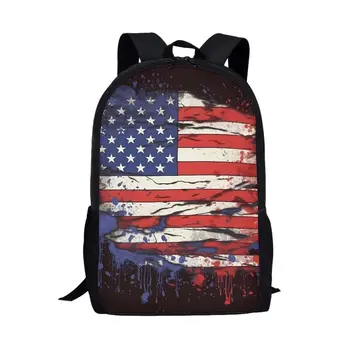 Флаг США Мужские Мальчики Американский Флаг С Принтом Черепа Классный рюкзак Школьные сумки Патриотический рюкзак с Флагом США