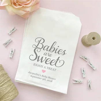 50 Пользовательских сумок Babies are sweet - Сумки Babies are sweet с угощением - Сумки для конфет для душа ребенка - Сумки для угощений для душа ребенка