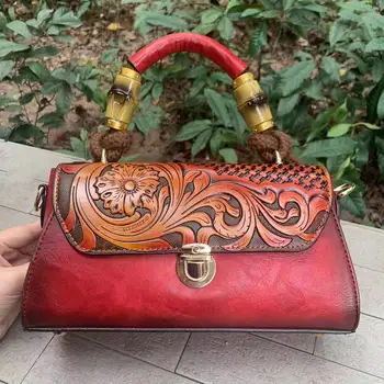 Женская сумка с цветочным рисунком, винтажная женская сумка-тоут с верхней ручкой в китайском стиле, модные женские сумки через плечо или курьерские сумки