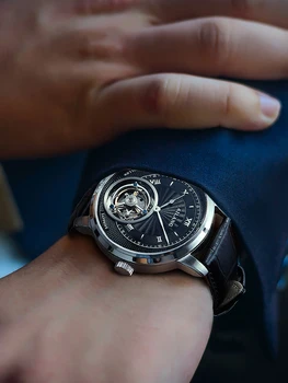 Часы AILANG мужские механические аутентичные известного бренда tourbillon механические часы новые полые мужские часы с настоящим турбийоном 1