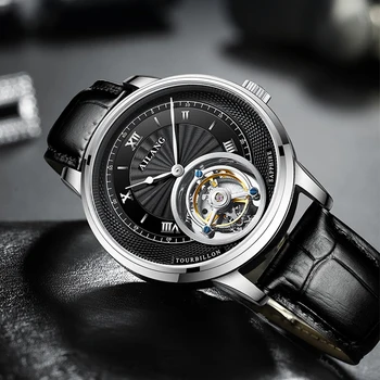Часы AILANG мужские механические аутентичные известного бренда tourbillon механические часы новые полые мужские часы с настоящим турбийоном 2