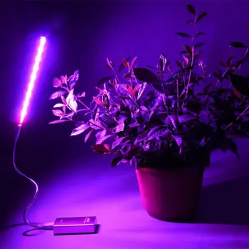 Лампы для выращивания растений Мощностью 5 В 2,5 Вт USB LED Лампа для выращивания растений с полным спектром освещения Серебристый корпус для системы гидропоники Тепличное зеленое растение