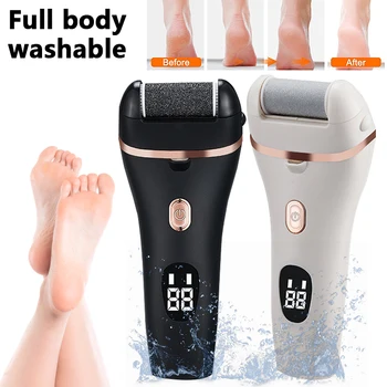 Перезаряжаемый электрический рашпиль для ног Электрическая педикюрная шлифовальная машина для ног IPX7 водонепроницаемая 2 скорости для удаления омертвевшей кожи и мозолей на ногах