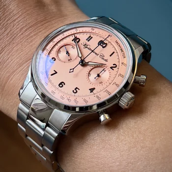 Мужские часы с Хронографом Пилота St19, хрономеханические наручные часы 40 мм, военные часы 1963, Ретро Часы ВВС, Таинственный код