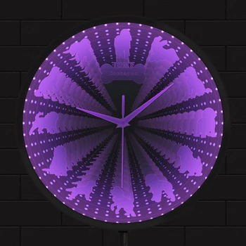 Настенные часы Cockapoo с туннельным зрением с зеркальным эффектом, собака породы спаниель, Вывеска зоомагазина Spoodle, светящиеся в темноте настенные часы