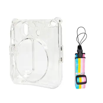 Для Instaxs Mini90 Чехол Прозрачный Чехол для ПК с кристаллами, устойчивый к царапинам Защитный чехол для камеры Со съемным радужным ремешком