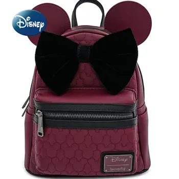 Новый оригинальный женский рюкзак Disney Minnie, Роскошный брендовый Мини-рюкзак, Мультяшный 3D Модный тренд, милый рюкзак для отдыха и путешествий