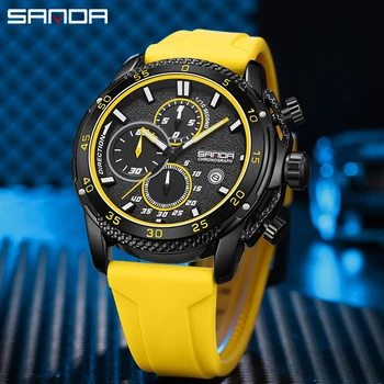 Спортивные Водонепроницаемые часы для мужчин SANDA 5314 Модный секундомер с датой, кварцевые наручные часы, Роскошный Бизнес, оригинальный дизайн, мужские часы