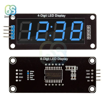 TM1637 0,56-Дюймовые цифровые часы, светодиодный дисплей, Трубка, 4 цифры после Запятой, 7 Сегментов, светодиодные часы, модуль с двойными точками, Синий дисплей 0,56 