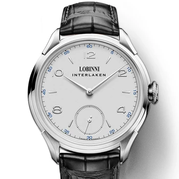 мужские наручные часы, мужские механические часы с ручным заводом LOBINNI Switzerland, роскошные брендовые мужские наручные часы с водонепроницаемым кожаным ремешком