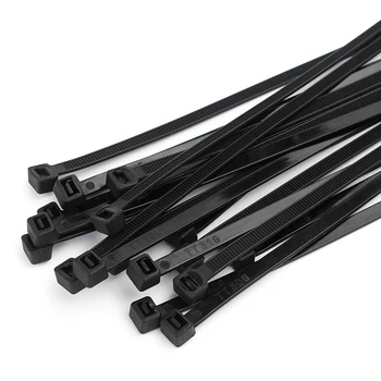 100 шт./упак. самоблокирующиеся пластиковые нейлоновые спиральные стяжки, черное кольцо для крепления кабельной стяжки, промышленная кабельная стяжка, набор настольных стяжек 1