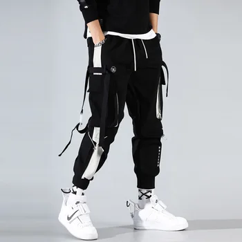 Мужской летний комбинезон Harajuku, уличные мужские повседневные модные брюки в стиле милитари, мужская одежда в стиле хип-хоп панк, спортивные штаны