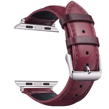 Ремешок для Часов из натуральной кожи Для Apple Watch series 5 4 2/3 38 мм, Сменные Аксессуары для Браслета iwatch, Ремешок 40 мм, 42 мм, 44 мм