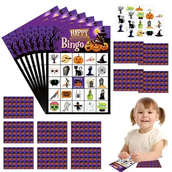 Игры на Хэллоуин для 24 Игроков, Бинго, игровые карточки для 24 игроков, более плотный картон, принадлежности для вечеринок на Хэллоуин