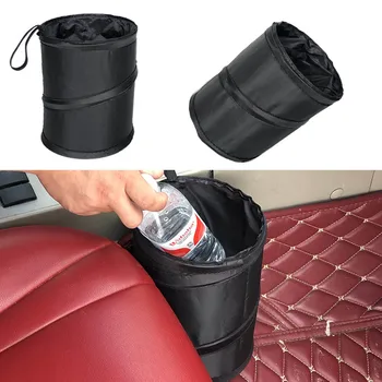 Черный автомобильный мусорный бак, сумка для хранения, ведро для хранения, водонепроницаемый для небольших утечек, автоматический охладитель, мешок для мусора с боковым карманом