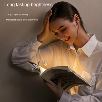 Мини-зажим для защиты глаз, Яркость подсветки для книг, Перезаряжаемая Настольная лампа для чтения книг, Портативная лампа для чтения закладок 3