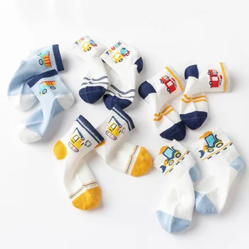 5 пар новых детских носков, весенне-летние тонкие детские носки с героями мультфильмов