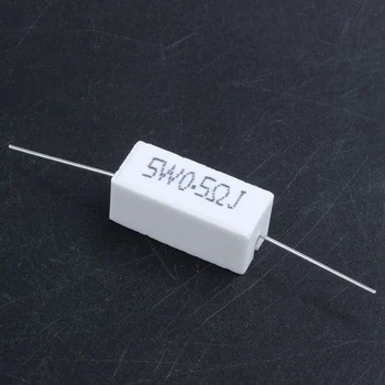 20 шт Осевой свинцовый керамический цементный резистор 0,5 Ом 5 Вт 4