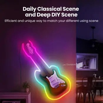 Светодиодная Неоновая лента, Tuya Smart WiFi Водонепроницаемая Гибкая Режущая RGB-лента с музыкальным Ритмом, Работающая с Alexa, Google Home 3
