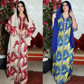 Джалабия Дубай Абайя Турция Мусульманское Платье-Хиджаб Пакистанские Африканские Платья для Женщин Исламская Одежда Марокканский Кафтан Djellaba Femme