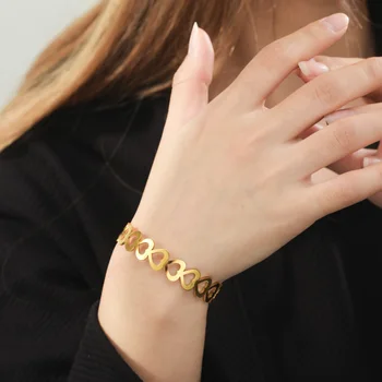 Геометрические браслеты Cazador на руку для женщин, ювелирные изделия из нержавеющей Стали, Прямоугольные браслеты в виде звездочек, листьев, подарки на День матери 2023 3