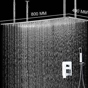 Современная ванна с Дождевой Насадкой Для Душа 16 дюймов x 31 дюйм Потолочная Душевая Панель Горячей и холодной Воды с 2-Ходовым Смесительным Клапаном