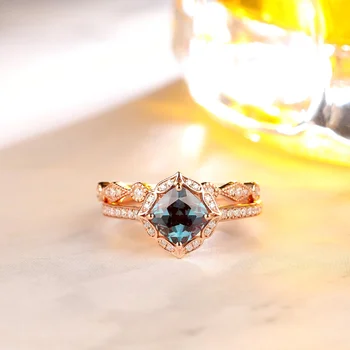 Обручальное кольцо из желтого золота 14 К, бриллиант 1,0 карат, июньский камень, обручальное кольцо для женщин, подарок для помолвки, дизайнерское ювелирное кольцо