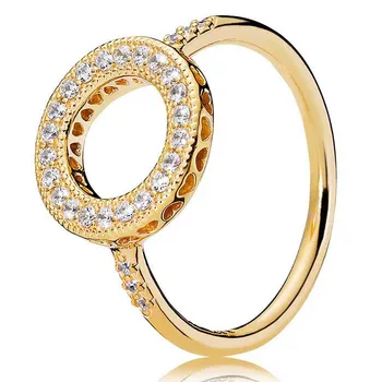 Сердечки Halo с хрустальным кольцом, кольцо из стерлингового серебра 925 пробы для женщин, подарок на свадьбу, Европа, изысканные ювелирные изделия 2