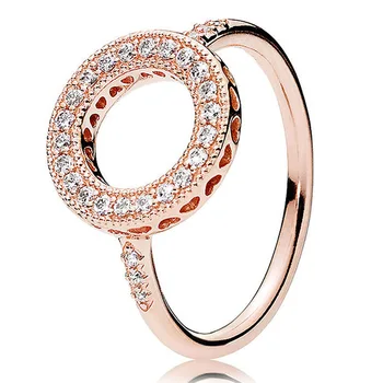 Сердечки Halo с хрустальным кольцом, кольцо из стерлингового серебра 925 пробы для женщин, подарок на свадьбу, Европа, изысканные ювелирные изделия 3