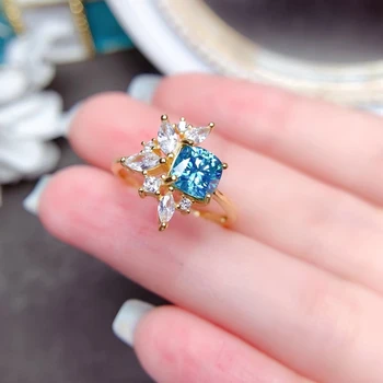 MeiBaPJ Кольцо с бриллиантом в виде Голубого Муассанита в форме Сердца из Стерлингового Серебра 925 пробы, изысканные Свадебные украшения 4