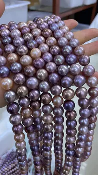 Модное ожерелье из стерлингового серебра 925 пробы для женщин, девочек, 10-12 мм, Натуральные пресноводные разноцветные бусины Эдисона, изысканные ювелирные изделия, подарки