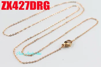 Розово-золотой цвет, 1,2 мм, цепочка с крестом, тонкая цепочка, ожерелье из нержавеющей стали, модные женские украшения, прочная цепочка 20шт ZX427DRG