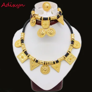 Эфиопский набор ювелирных изделий, Женское Золотое ожерелье/Серьги/Кольцо/Браслет, свадебные украшения в Эритрее