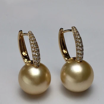 Sinya 12 мм southsea золотой жемчуг ювелирный набор инкрустация настоящими бриллиантами высокого блеска ожерелье серьги кольцо набор лучший подарок для любимой мамы 3