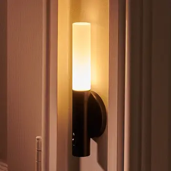 Магнит, Деревянный светодиодный Ночник с датчиком движения, Перезаряжаемый Портативный Индукционный светильник для лестницы, Прихожей, Кухонного шкафа, внутренней лампы