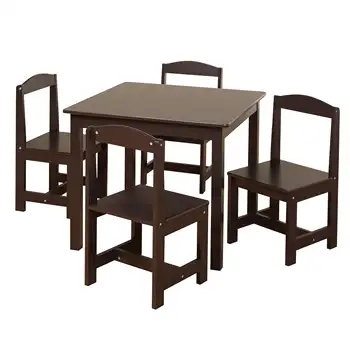 Детский стол и стулья TMS Hayden из 5 предметов, коричневый