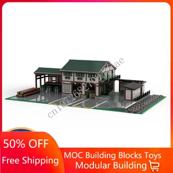 6617 шт. Индивидуальная модульная лесопилка MOC с видом на улицу, строительные блоки, кирпичи, детские игрушки на день рождения, Рождественские подарки