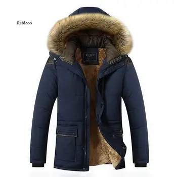Зимнее Толстое теплое Мужское пальто в стиле пэчворк с капюшоном и воротником-стойкой, куртки с карманами, Повседневное пальто, мужская Верхняя одежда, куртки