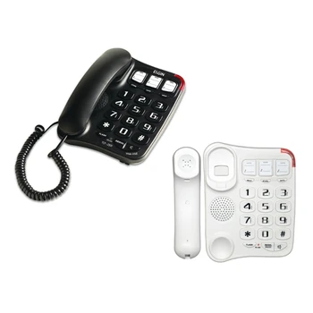 Стационарный телефон TCF-2300 с большой кнопкой, настольный телефон с усиленным звуком, идеально подходит для пожилых людей и слабовидящих