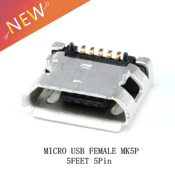 100ШТ Micro USB 5-контактный Разъем MK5P SMD DIP MINI USB-разъем-розетка
