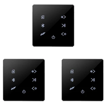 ABGZ-3X Bluetooth Усилитель в стене USB SD карта Музыкальная панель Умный дом Фоновая аудиосистема Стерео Ресторан отеля (черный)