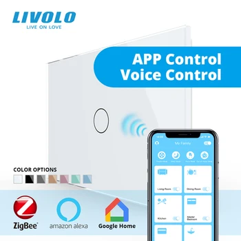2021 Livolo, Стандартный Умный Wi-Fi Zigbee, Настенный Сенсорный выключатель Света, Беспроводное управление приложением, Google Home, Голосовые устройства Alexa, VL-C901Z