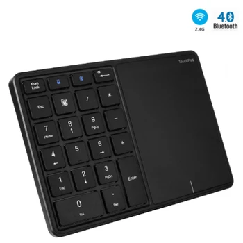 Беспроводная цифровая клавиатура 2.4G + Bluetooth с тачпадом, 22 клавиши, цифровая клавиатура Bluetooth для Mac OS, Windows IOS