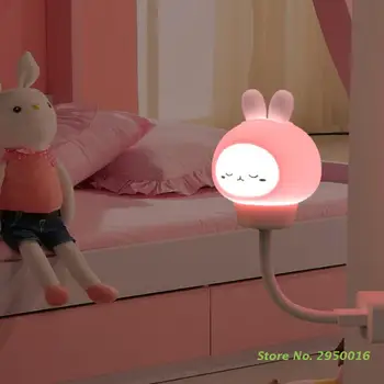 Светодиодный Детский USB Ночник, Милый мультяшный ночник с кроликом и медведем, пульт дистанционного управления для декора детской спальни, прикроватная лампа