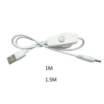 1 м или 1,5 м Разъем USB-DC-штекер 3,5 мм x 1,5 мм, кабель-преобразователь мощности, шнур со светодиодной подсветкой, USB-вентилятор 1