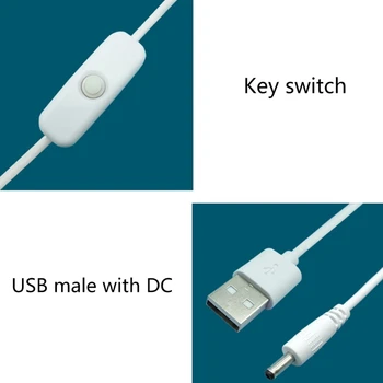 1 м или 1,5 м Разъем USB-DC-штекер 3,5 мм x 1,5 мм, кабель-преобразователь мощности, шнур со светодиодной подсветкой, USB-вентилятор 4