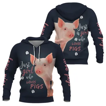 Толстовки с 3D принтом Loves Pigs, модный пуловер для мужчин и женщин, толстовки с забавными животными, свитер, костюмы для косплея